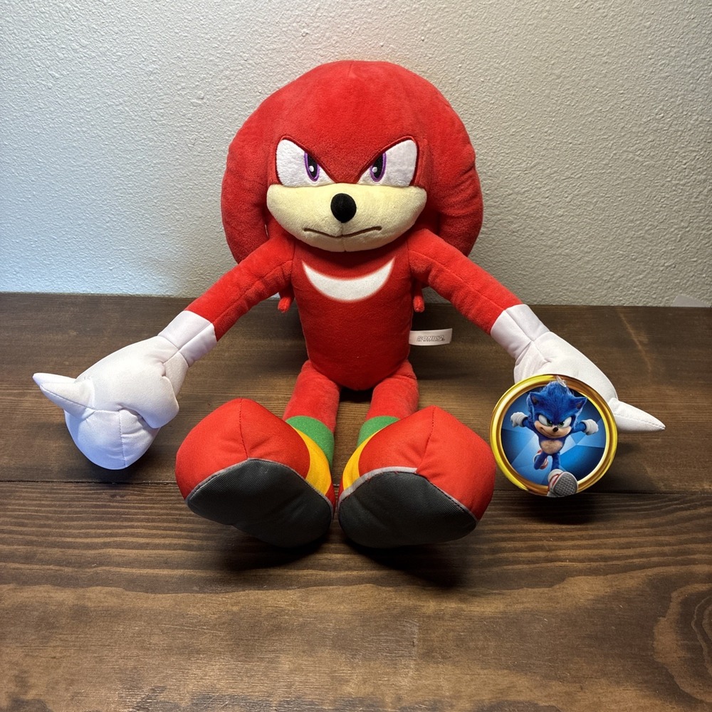 Sonic The Hedgehog Movie 2 Knuckles Plush Toy Factory NWT NEW 2023 SEGA 18"
